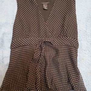 Anne Carson Sz s Polka Dot Silk Tank Blouse